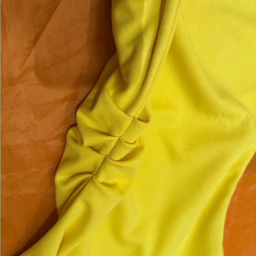 Loewe Yellow Dress asymmetric cotton blend sz 4 - Picture 9 of 16